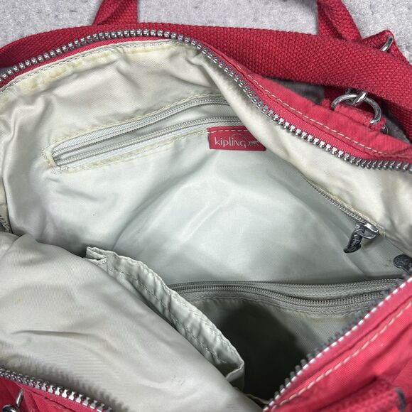 Vintage Y2K Kipling Crossbody Messenger Style Shoulder Hand Bag Keychain Red Pk - Picture 9 of 11